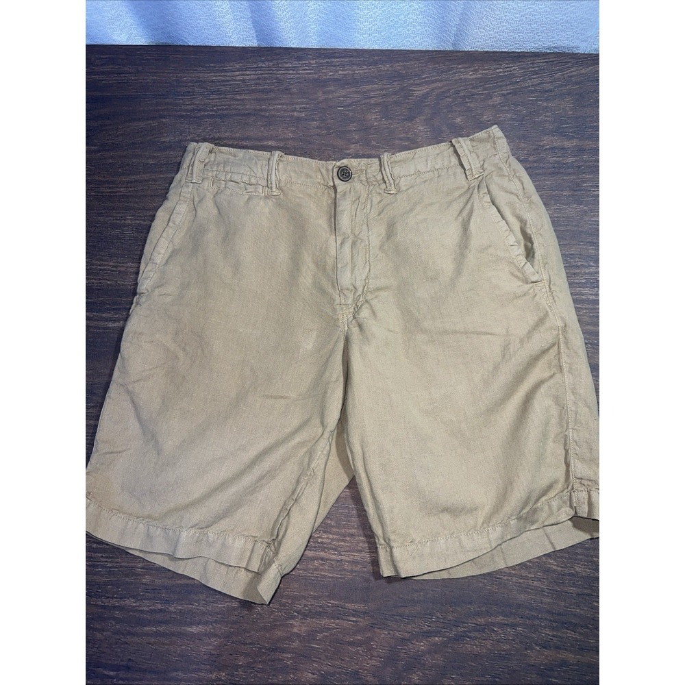 Polo Ralph Lauren Men's Linen Blend Chino Shorts Size 28 Tan 8 inch